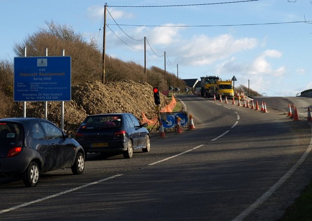 File:Roadworks at Helscott - Geograph - 715216.jpg