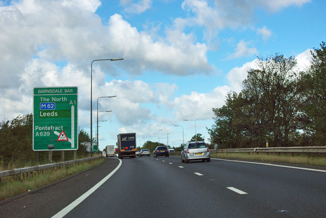 File:A1 - approaching Barnsdale Bar - Geograph - 2646326.jpg