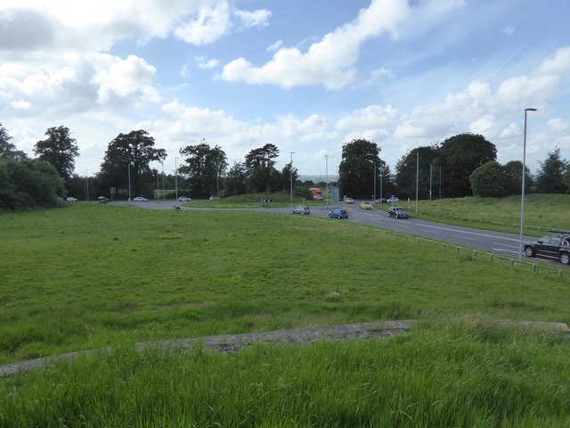 File:A361 roundabout from Paxcroft Mead mound - Geograph - 5471103.jpg
