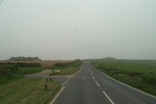 File:Wartime buildings mouldering off the A3075 - Geograph - 169716.jpg