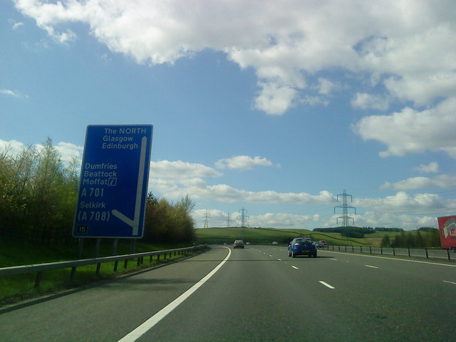 File:M74 at Junction 15 - Geograph - 1846737.jpg