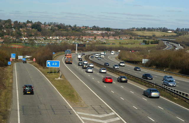 File:M3 Motorway, at Twyford Down, Hampshire - Geograph - 1736665.jpg