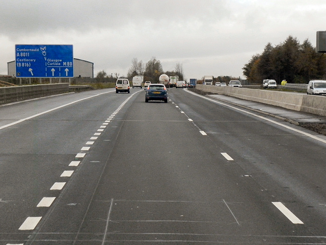 File:M80, Approaching Junction 6 - Geograph - 2683038.jpg