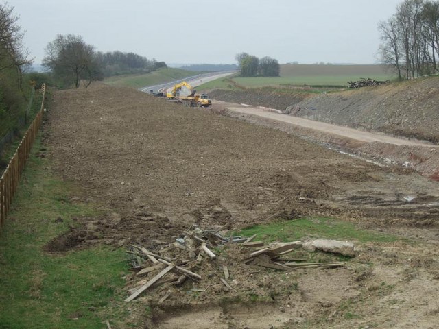 File:M9 construction, southbound - Geograph - 454858.jpg