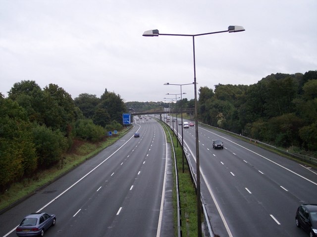 File:The M6 viewed south from Spindle Hillock road bridge - Geograph - 2059841.jpg