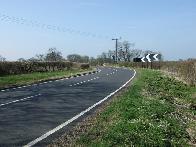 File:Sharp bend in the road towards Black Callerton - Geograph - 4422384.jpg