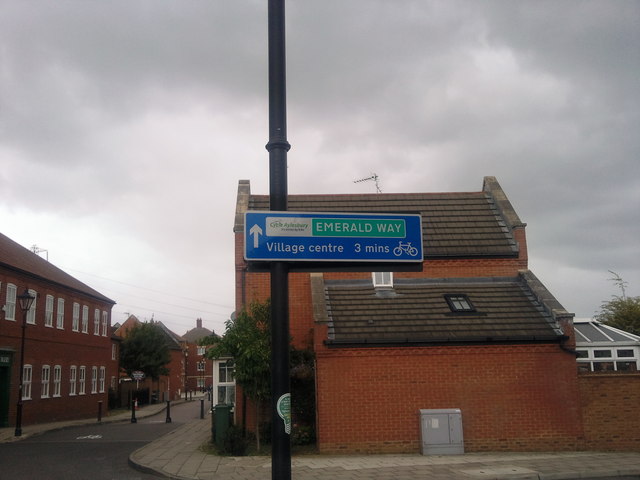 File:"Emerald Way" - Cycle Aylesbury bicycle... (C) Chris Millard - Geograph - 2040927.jpg