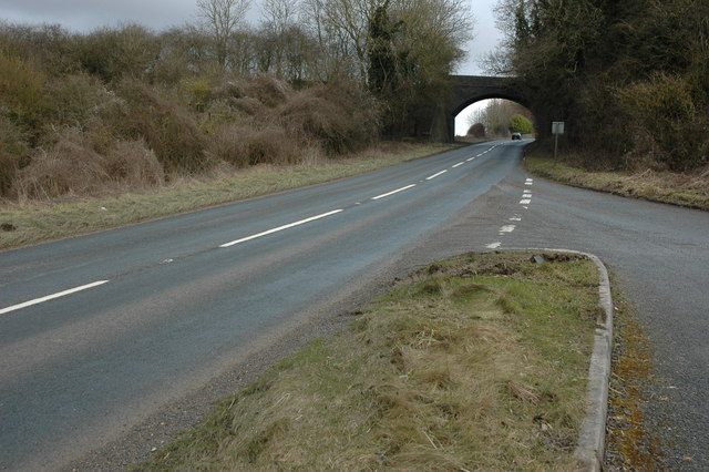 File:Railway bridge over the A436 - Geograph - 1735540.jpg