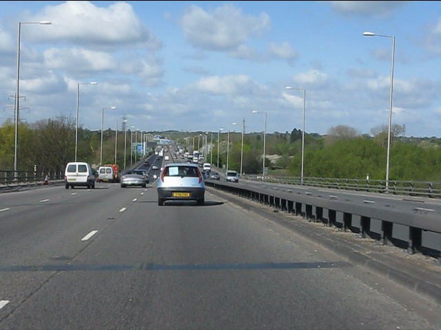 File:A40 - heading west at the River Colne - Geograph - 2357974.jpg