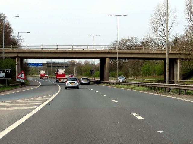 File:Hooton Industrial Road now M53 at junction 6 - Geograph - 6434186.jpg