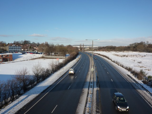 File:Looking north over the A61 - Geograph - 1651571.jpg