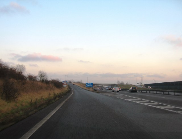 File:Slip road - coming off the M11 - Geograph - 1141223.jpg