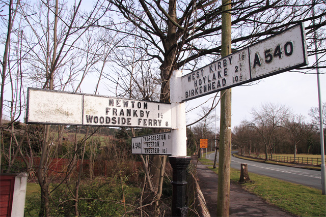 File:Road Sign at A540 Junction- Caldy - Geograph - 1730099.jpg