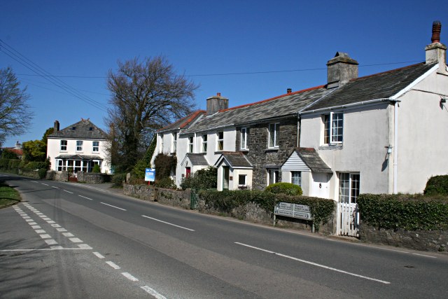 File:Terrace of houses along the main road at Bray Shop - Geograph - 409643.jpg