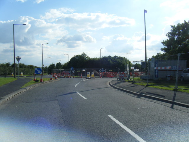 File:Knowsley Lane roundabout under repair - Geograph - 2011884.jpg