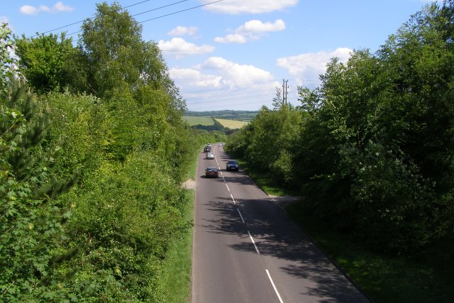 File:Badger Farm Road from Whiteshute Bridge - Geograph - 451994.jpg