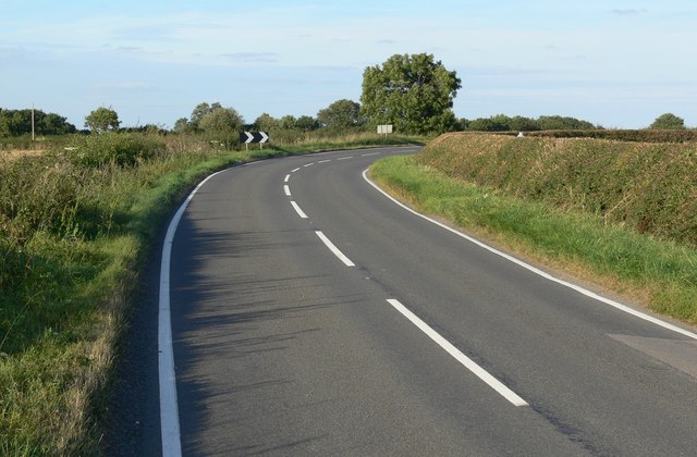 File:Approaching the Stockerston Cross Roads - Geograph - 566650.jpg