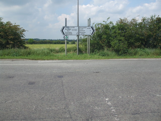 File:B1192, A153 junction - Geograph - 1660321.jpg