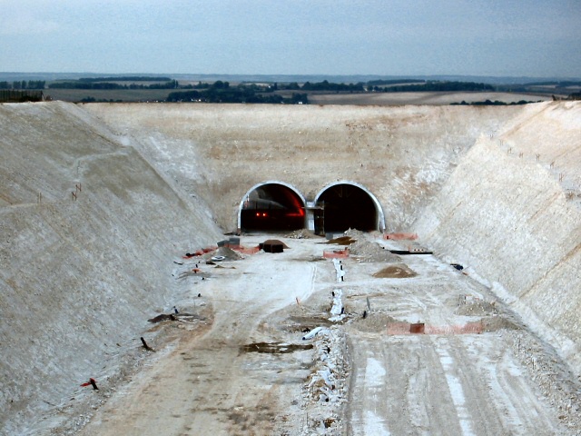 File:Baldock bypass tunnel in the chalk hills of Weston - Geograph - 68723.jpg