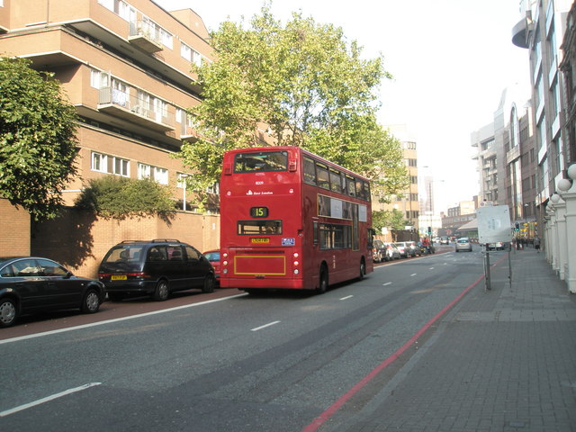 File:Bus heading northwards up Mansell Street (C) Basher Eyre - Geograph - 1008833.jpg