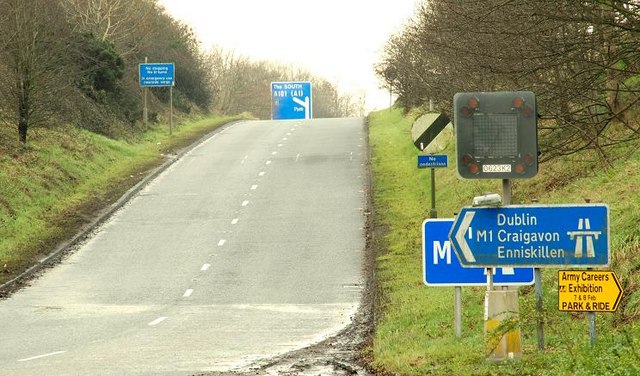 File:Motorway junction, Lisburn (3) - Geograph - 1146261.jpg