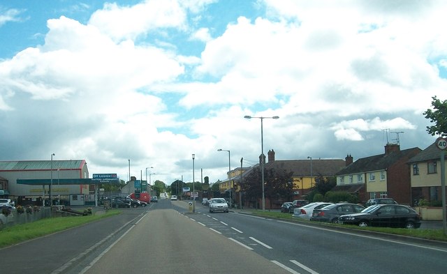 File:Concession Road (A37) at the crossroads in the centre of the border village of Cullaville - Geograph - 3078675.jpg