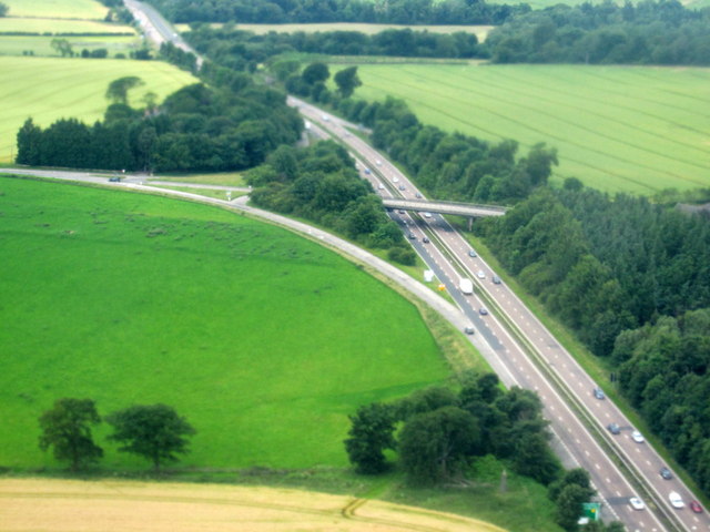 File:A90 at Burnshot from the air - Geograph - 3069068.jpg