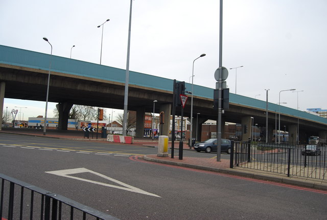 File:Newham Way overpass outside Canning Town Station - Geograph - 1127910.jpg