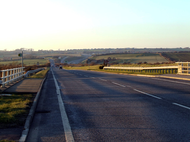 File:A5 road looking towards the Llangefni interchange - Geograph - 113528.jpg