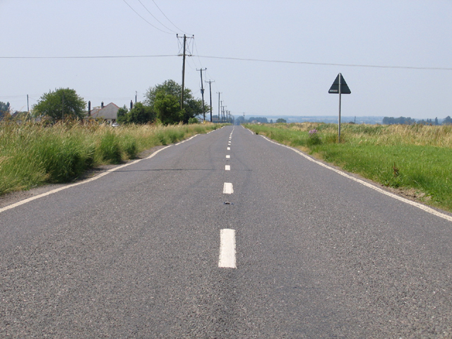 File:Long, straight Fenland road, Gosberton Clough, Lincs - Geograph - 259144.jpg