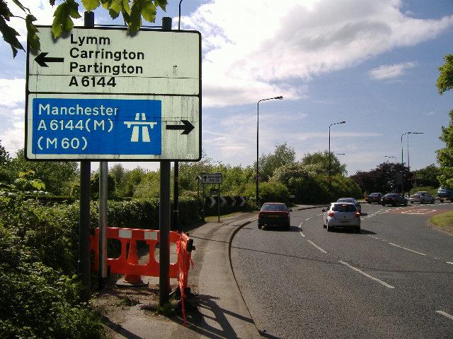 File:This is all that remains of the A6144(M), apart from the temporary sign at the M60 end! - Coppermine - 6014.JPG