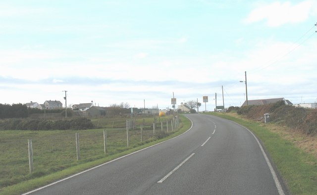 File:View west along the A4080 towards Glan Morfa and the Anglesey Golf Club Clubhouse - Geograph - 1049157.jpg
