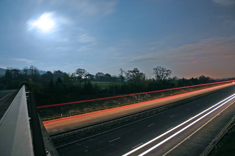 File:M5 by night, about 1 mile north of J14, looking southbound - Coppermine - 3360.jpg