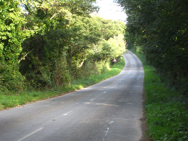 File:Old A3076- Minor road at Trispen - Geograph - 1509801.jpg