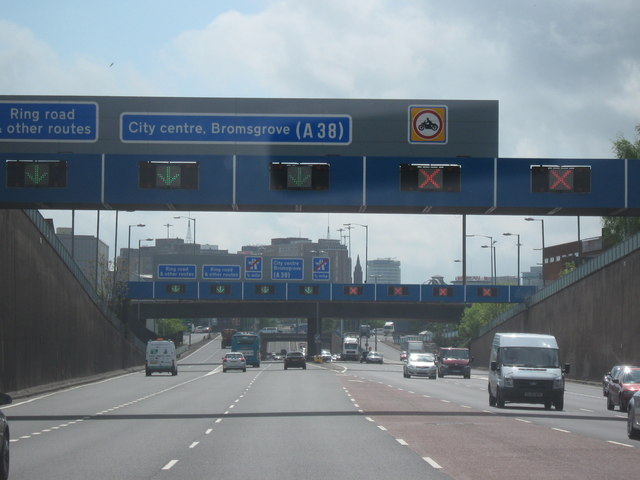 File:A38(M) For Birmingham - Near The End, Birmingham Skyline - Geograph - 1291182.jpg