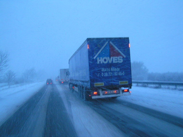 File:M5 during a blizzard - Geograph - 1154583.jpg