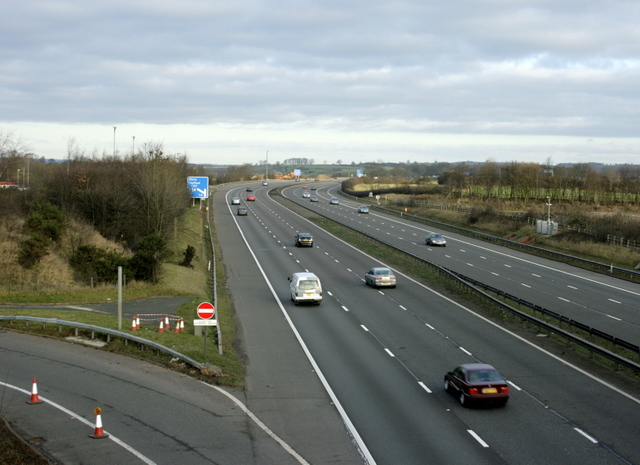 File:The M6 from the overbridge at Aston Bank - Geograph - 1092805.jpg