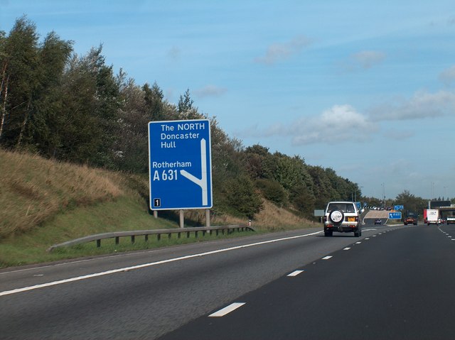 File:M18 heading northwards - junction with A631 - Geograph - 2095066.jpg