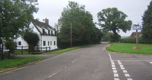 File:Village lane junction and sign, Brington (C) Andrew Hill - Geograph - 962022.jpg