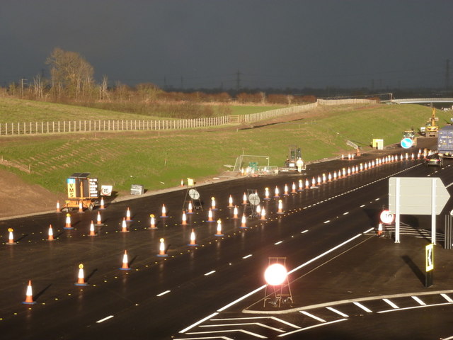File:Cones on the new A46.jpg
