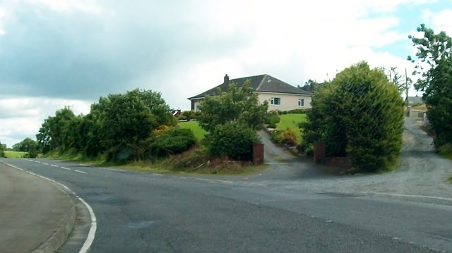 File:Bungalow above the A37 (Concession Road) west of Cullaville - Geograph - 3078720.jpg