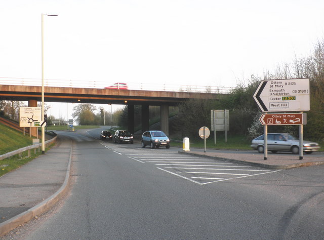 File:Interchange, on the A30, near Whimple - Geograph - 1812081.jpg