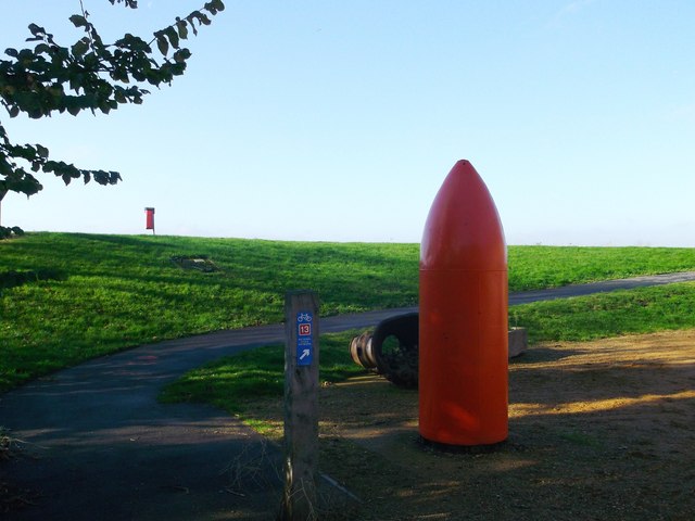 File:National Cycle Network 13 and red bullet (C) David Anstiss - Geograph - 3217245.jpg