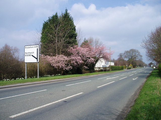 File:Road Junction of B5082 to Northwich on the A50 - Geograph - 375411.jpg