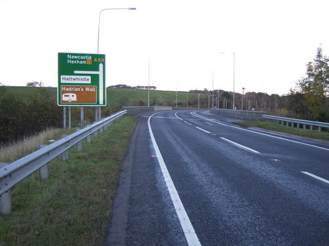 File:The A69 heading east - Geograph - 3210051.jpg