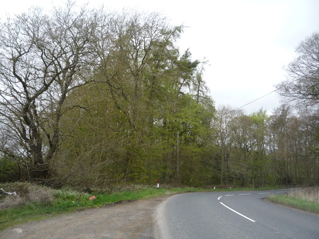 File:Sharp bend in the B6461 near Eccles - Geograph - 4963162.jpg