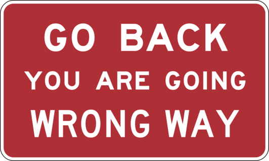 File:Caltrans-go-back-experimental-sign.png