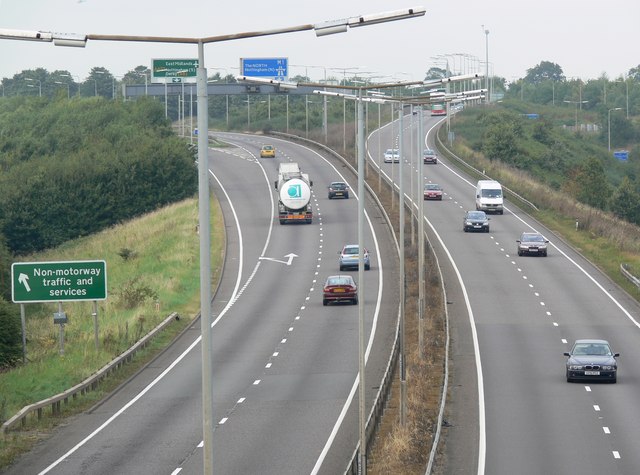 File:The A42 at junction 23a of the M1 - Geograph - 559081.jpg