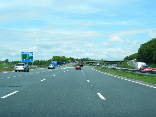 File:M6 northbound at Junction 36 - Geograph - 3504161.jpg