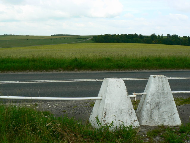 File:Bollards and the A360 west of Orcheston - Geograph - 2268066.jpg